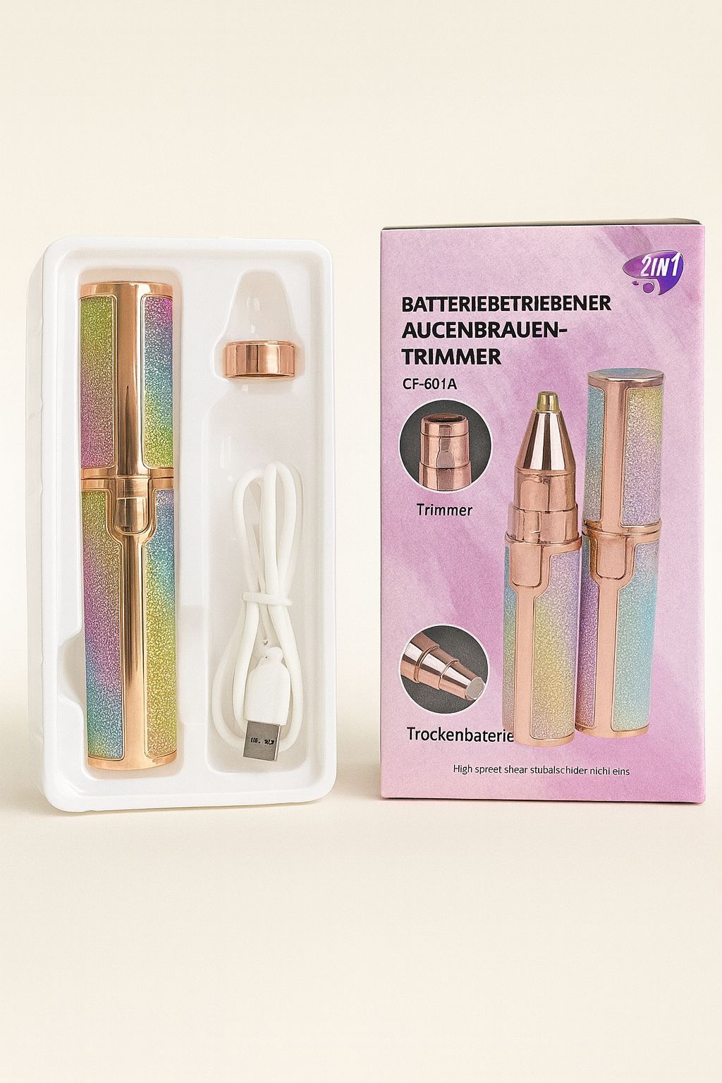 GlowTrim™ – 2 in 1 Präzisionstrimmer für Gesicht & Augenbrauen