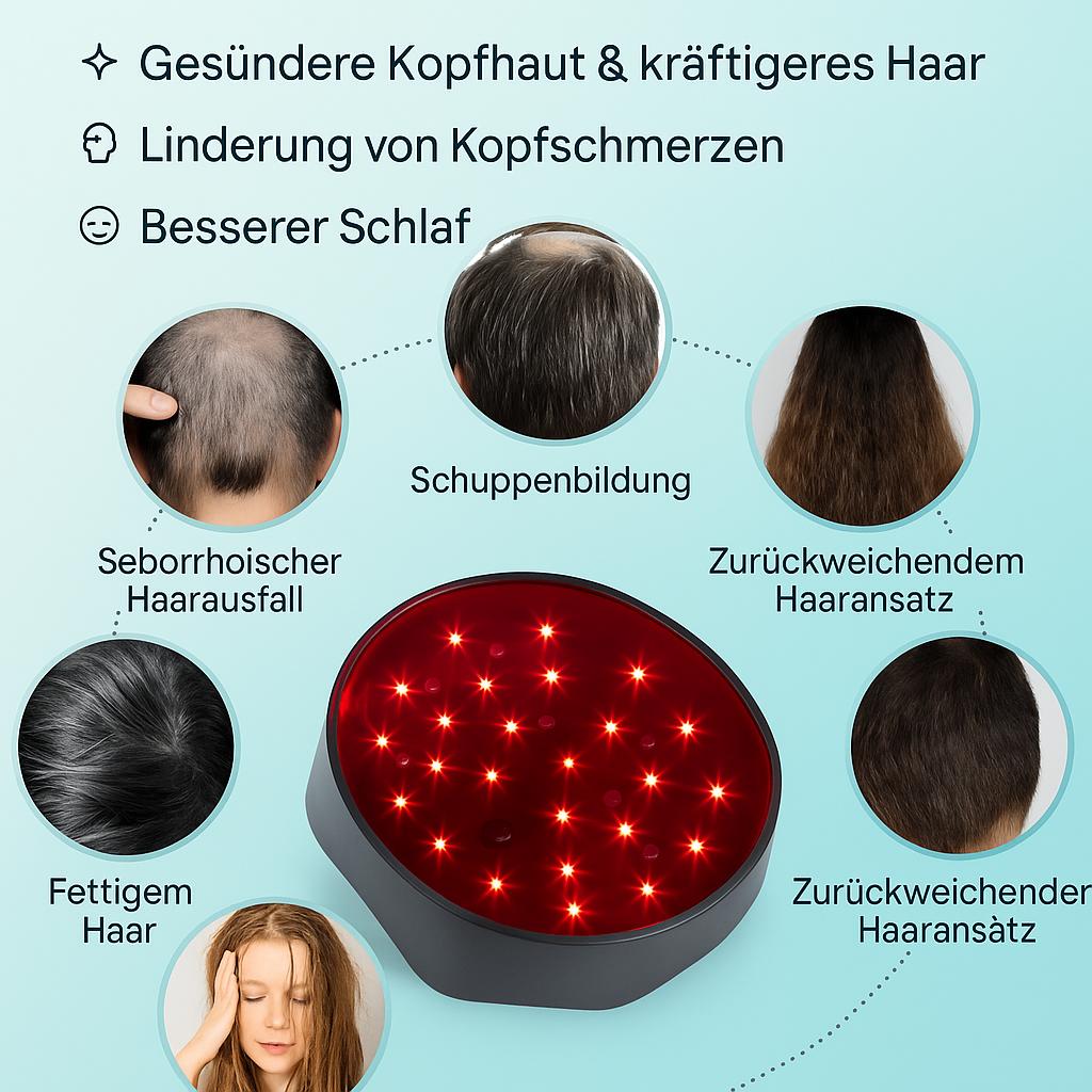 TheraCap™ – LED-Rotlicht-Therapie für Haarwachstum & Entspannung